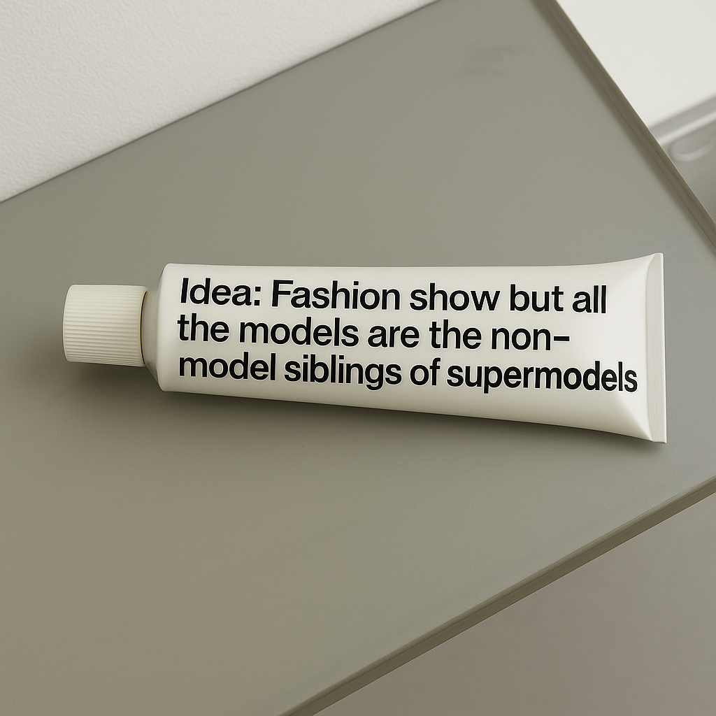 Fashion Show but all the Models are the Non-model Siblings of Supermodels Idea